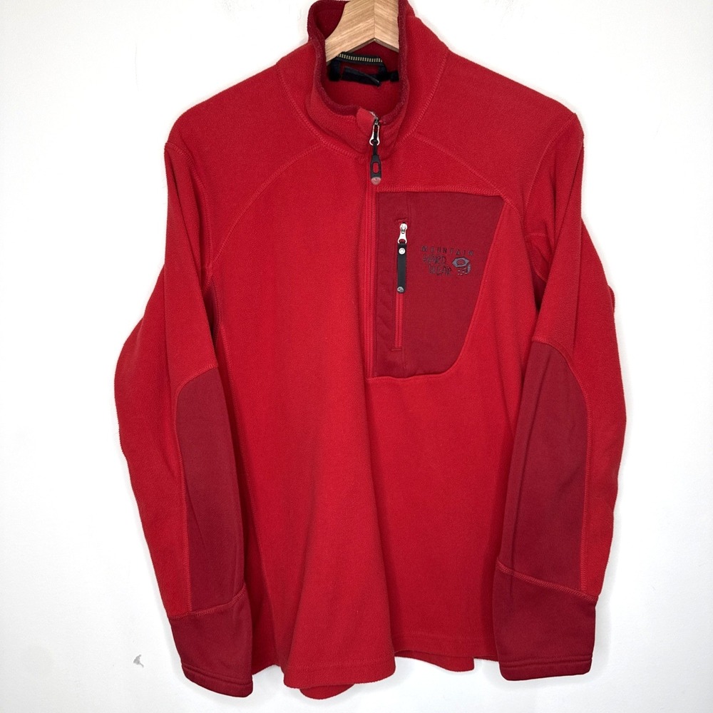 Mountain Hardware Polartec Fleece Half Zip Pullover Jacket Men's M Red Outdoors